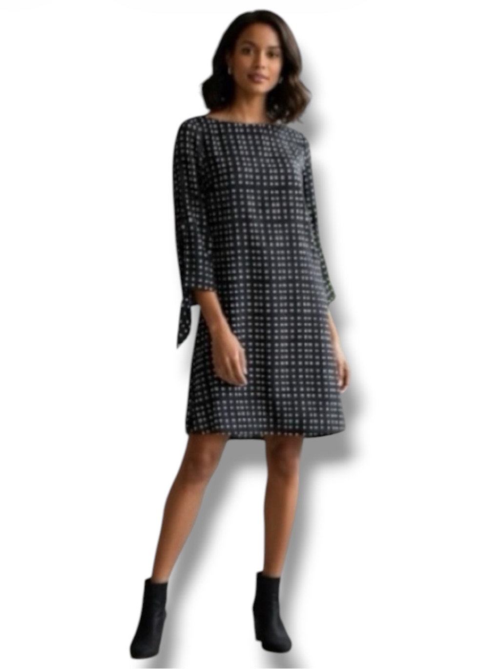 Tahari Asl Dress Black & White Polka Dot Shift Chic Versatile Women’s Size 4
